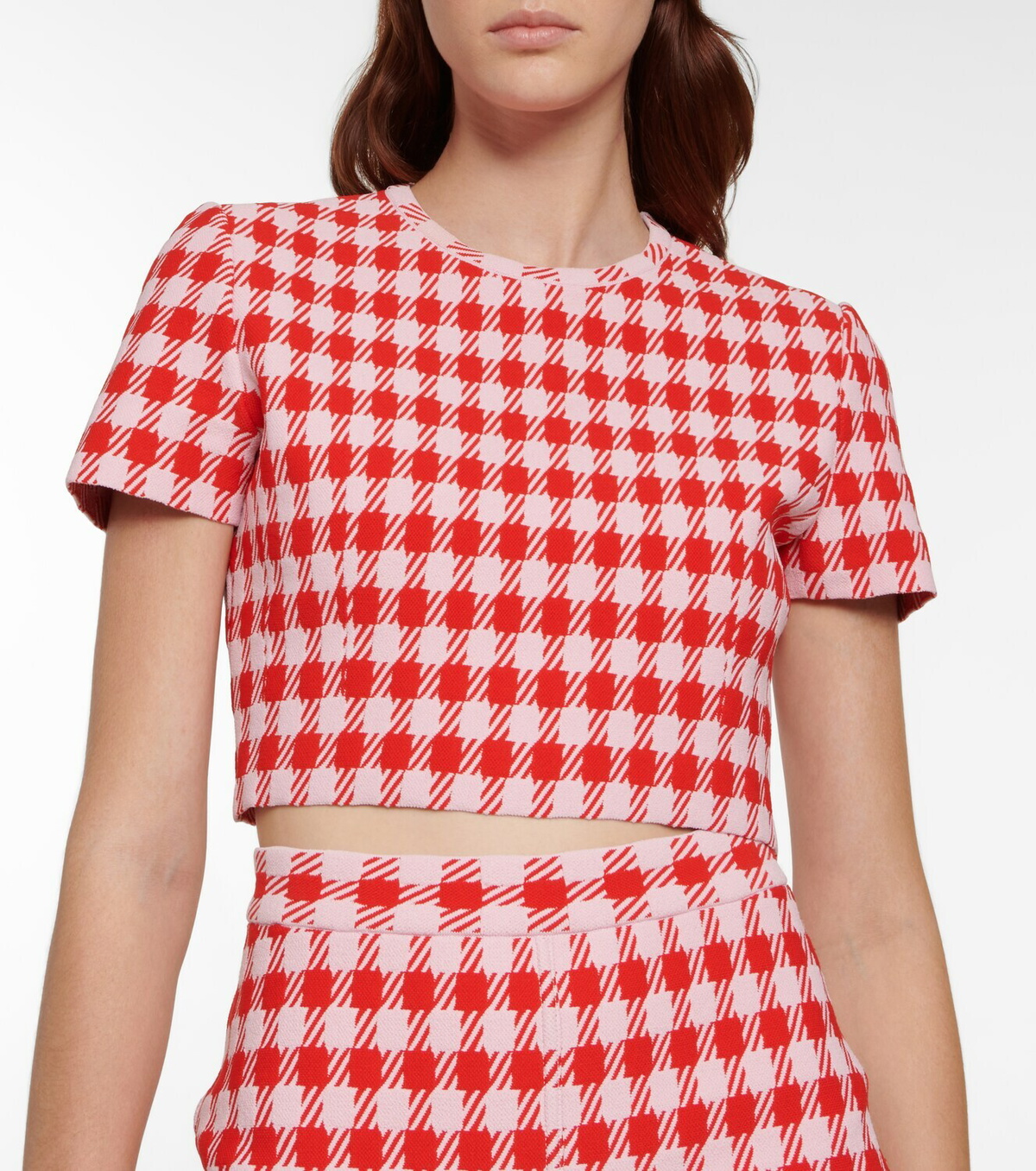 【Alaia】 Houndstooth croppedトップ Alaïa Houndstooth cropped top ALAÏA