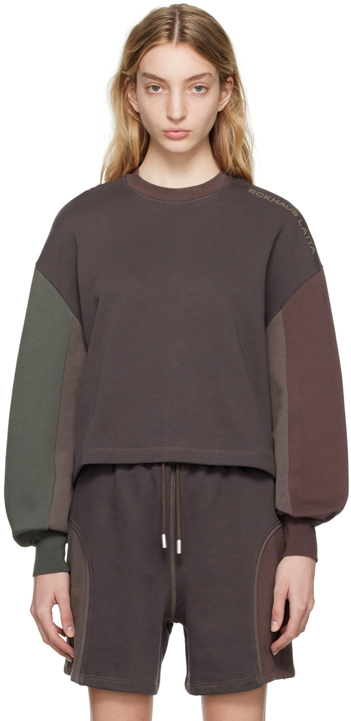 Eckhaus Latta Brown Paneled Sweatshirt