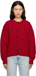 Recto Red Chunky Cardigan