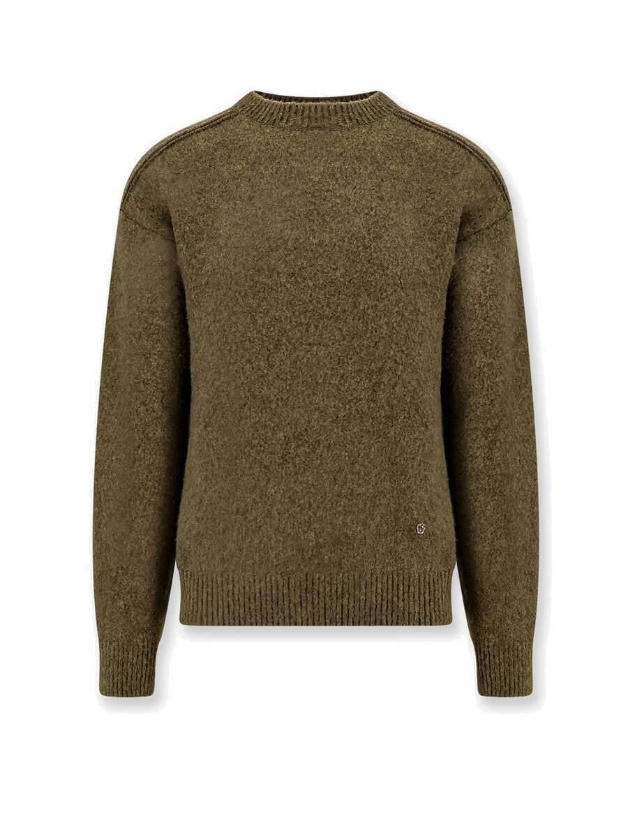 ニット・セーター BURBERRY Men Sweater Green 8083463 LFBTQ Burberry crew-neck Wool Jumper | Green | FARFETCH