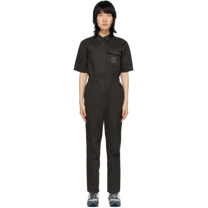 Stussy Black One-Piece Work Jumpsuit Stussy