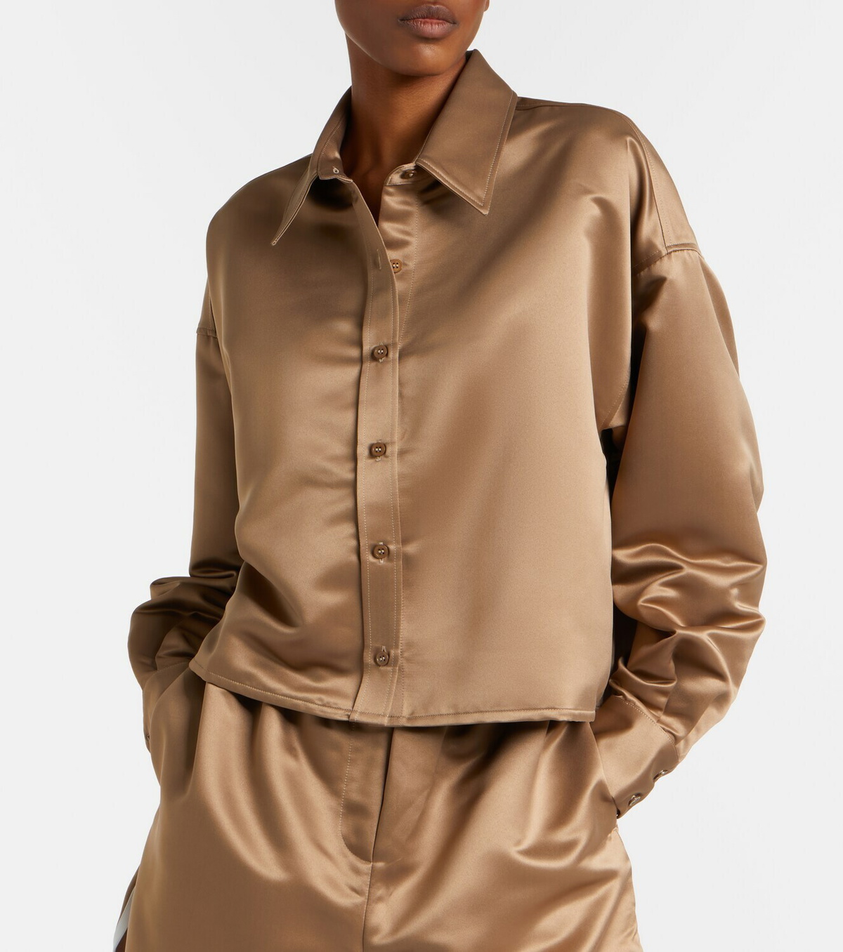 The Frankie Shop Arlen satin shirt