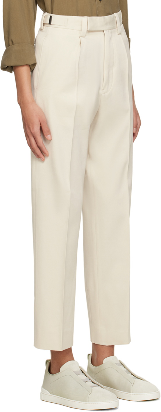 ZEGNA Off-White Double Pleats Trousers