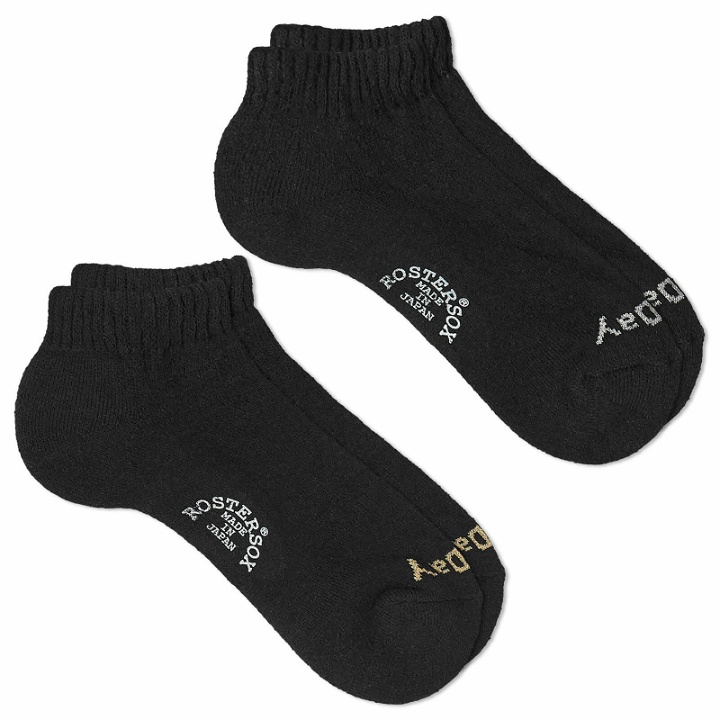 Photo: Rostersox Have A Nice Day Ankle Socks - 2 Pack in Black