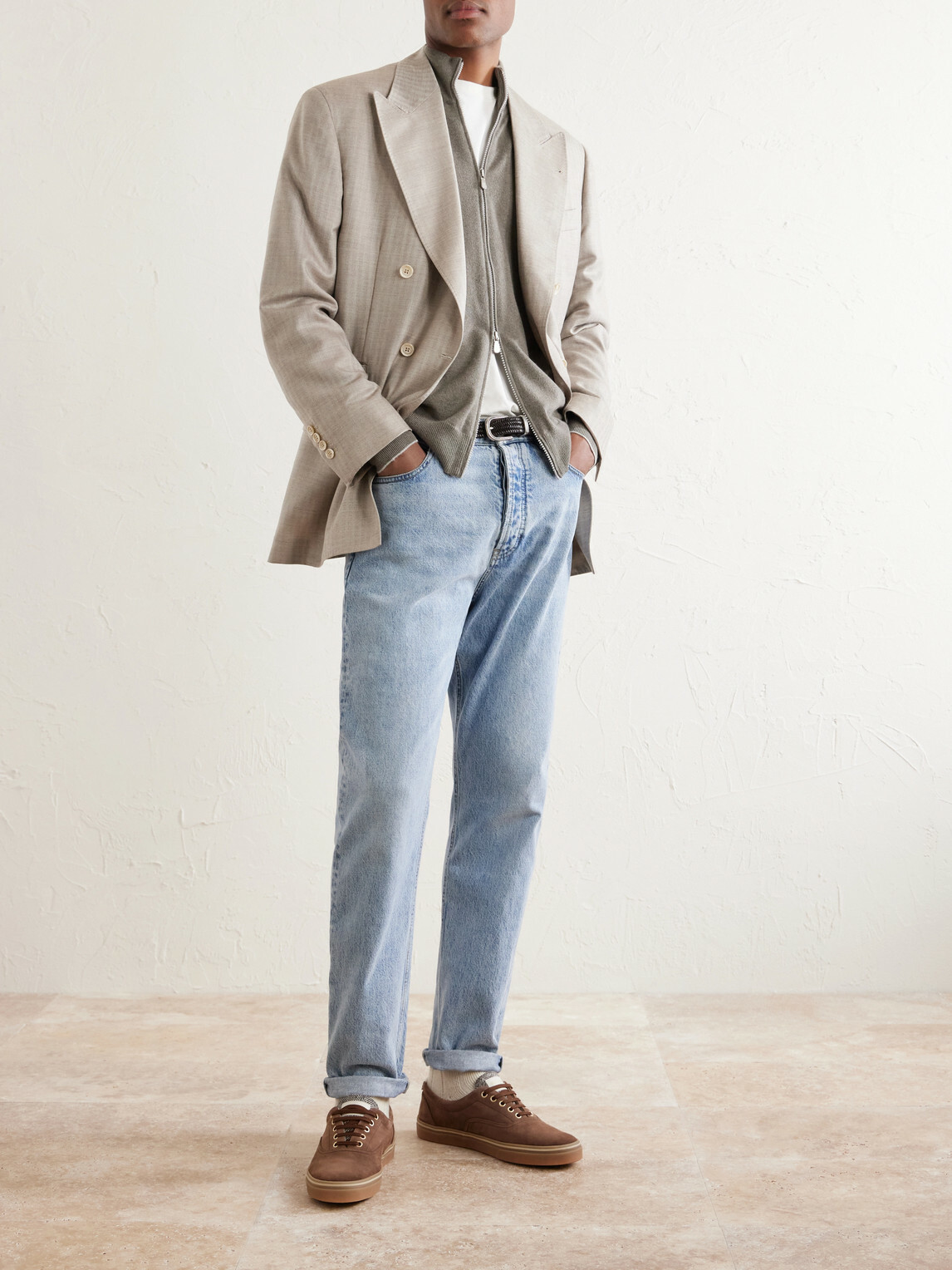 Brunello Cucinelli - Cashmere Zip-Up Sweater - Gray Brunello Cucinelli