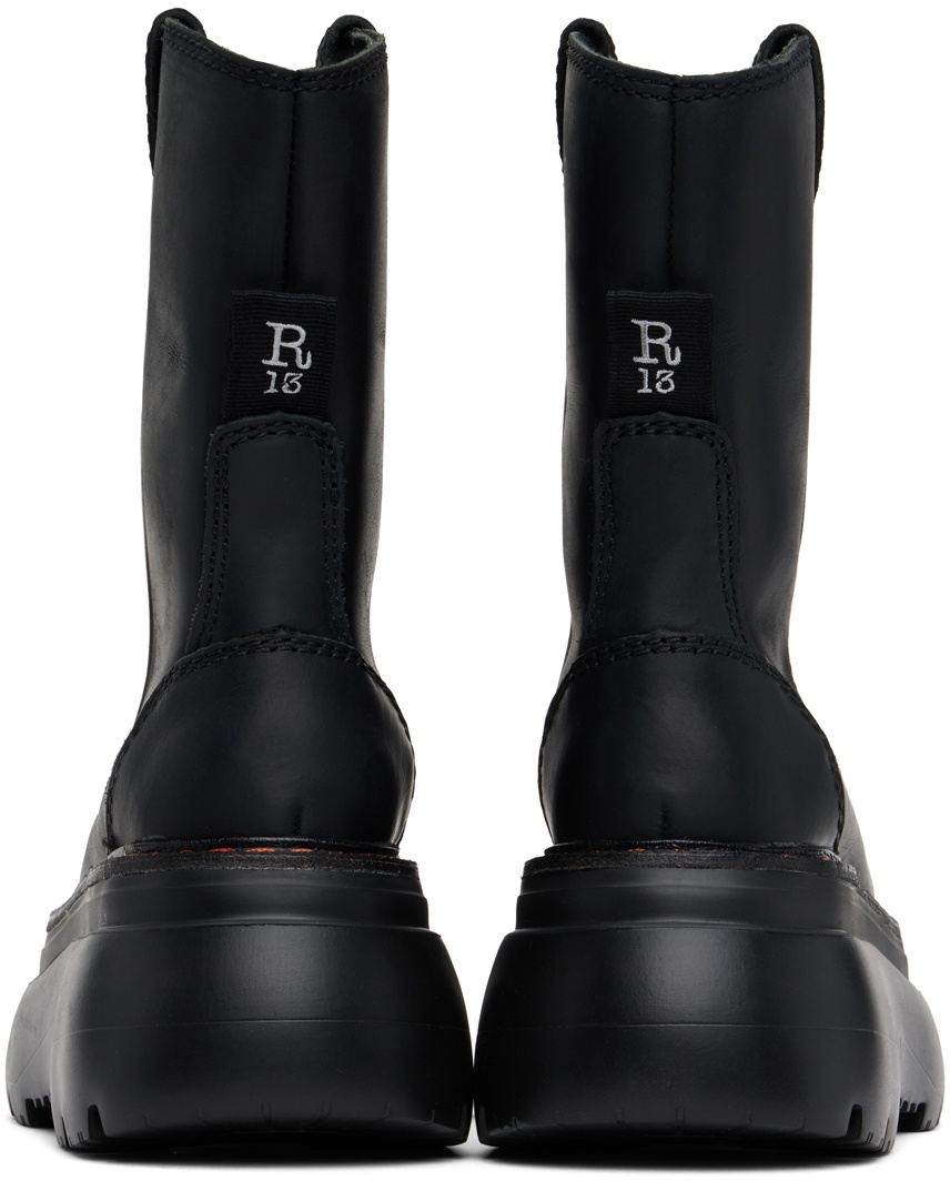 R13 Black Chunky Workwear Boots R13