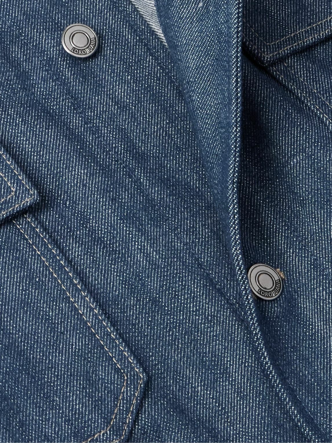 Loro Piana - Conley Corduroy-Trimmed Austin Denim Jacket - Blue