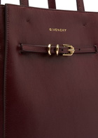 Givenchy Voyou Small Leather Tote - Burgundy - One Size