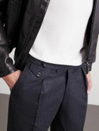 J. Mueser - Waverly Straight-Leg Pleated Wool-Twill Suit Trousers - Gray