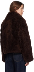 Yves Salomon Brown Long Hair Jacket