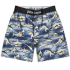 Palm Angels Men's Sharks Easy Short in Blue/Black