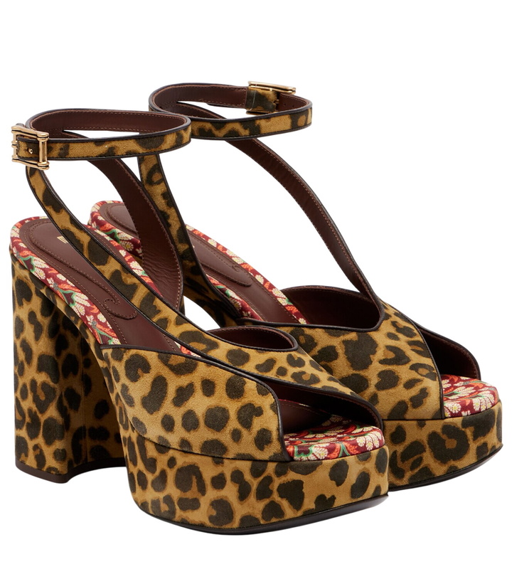 Photo: Etro 120 leopard-print canvas platform sandals