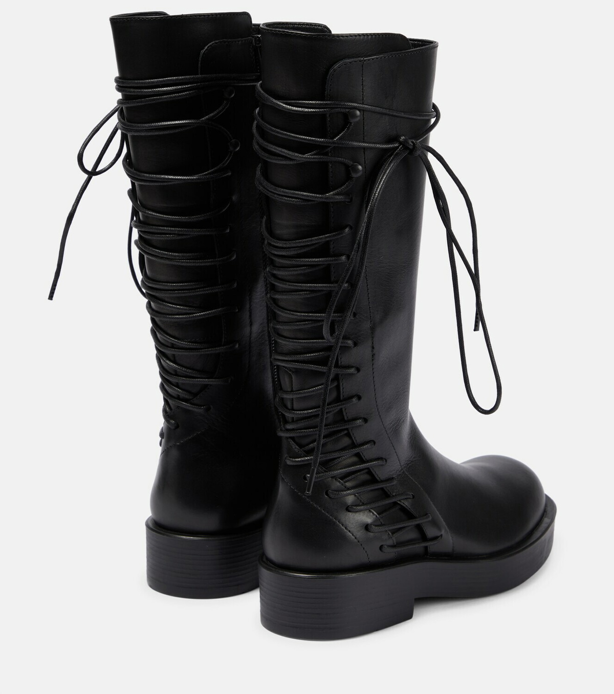 Ann Demeulemeester - Lace-up leather knee-high boots