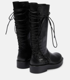 Ann Demeulemeester - Lace-up leather knee-high boots