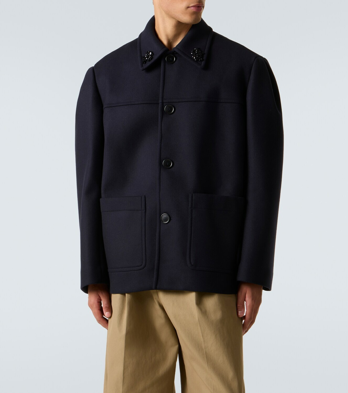 Simone Rocha Embellished wool-blend jacket