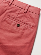 SID MASHBURN - Garment-Dyed Cotton-Canvas Shorts - Red