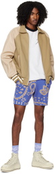 Rhude Blue Bandana Shorts