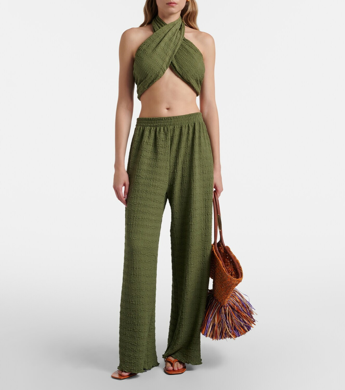 Jade Swim Amaya sheer wide-leg pants