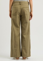 Frame Le Baggy Palazzo Cotton Trousers Sage