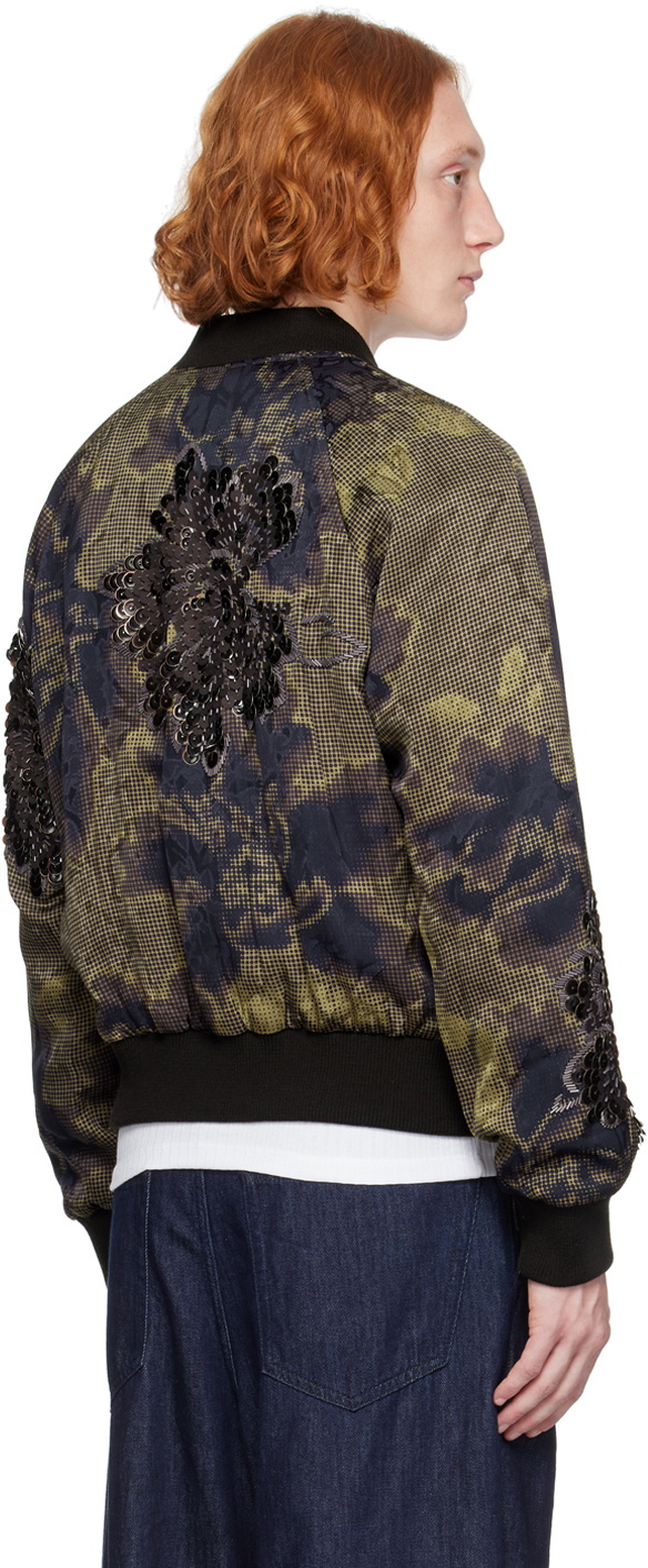 Dries Van Noten Brown Embellished Bomber Jacket Dries Van Noten