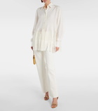 Stella McCartney Open-knit fringed oversized shirt