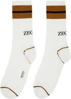 ZEGNA White Mid-Calf Socks