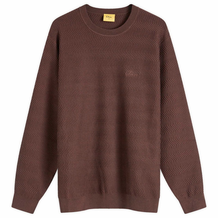 Photo: Dime Men's Wave Cable Knit Jumper in Chocolate