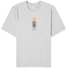 Maison Kitsuné Men's Dressed Fox Regular T-Shirt in Grey Melange