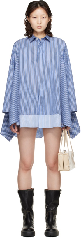Photo: sacai Blue Poplin Shirt Minidress