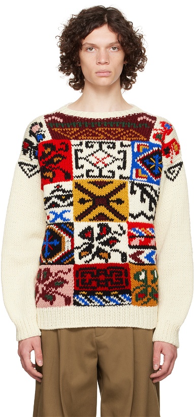 Photo: Situationist White Patterned Sweater