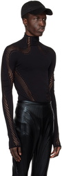 Mugler Black Seamless Turtleneck