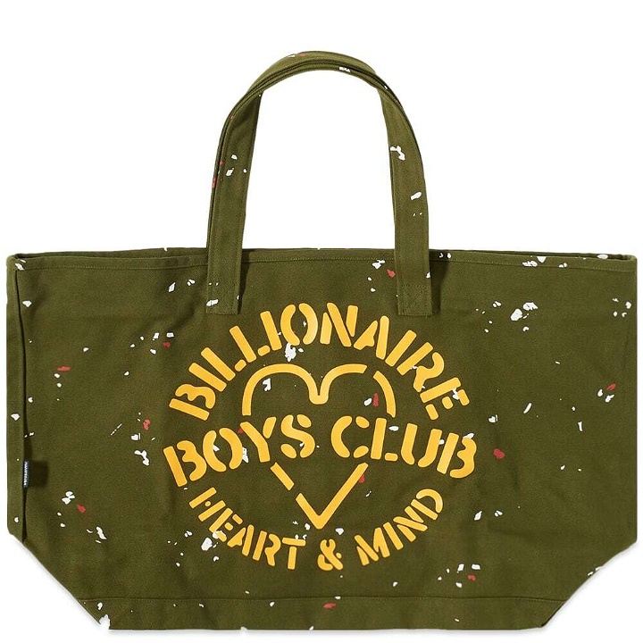 Photo: Billionaire Boys Club Men's Heart & Mind Stencil Tote Bag in Olive