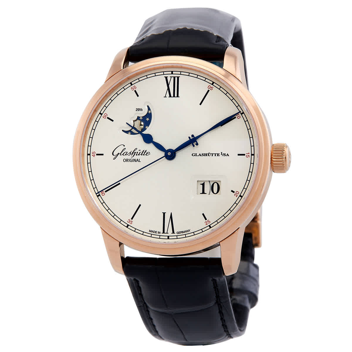 Glashutte Original Senator Excellence Panorama Date Moonphase Automatic Silver Dial Mens Watch 1-36-04-02-05-30