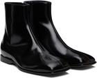 MM6 Maison Margiela Black Leather Ankle Boots