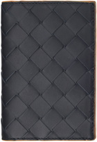 Bottega Veneta Navy Intrecciato Passport Holder