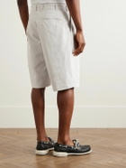 Beams Plus - Wide-Leg Pleated Cotton-Twill Shorts - Neutrals