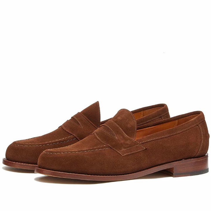 Photo: Sanders Men's Aldwych Penny Loafer in Polo Snuff Suede