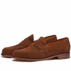 Sanders Men's Aldwych Penny Loafer in Polo Snuff Suede