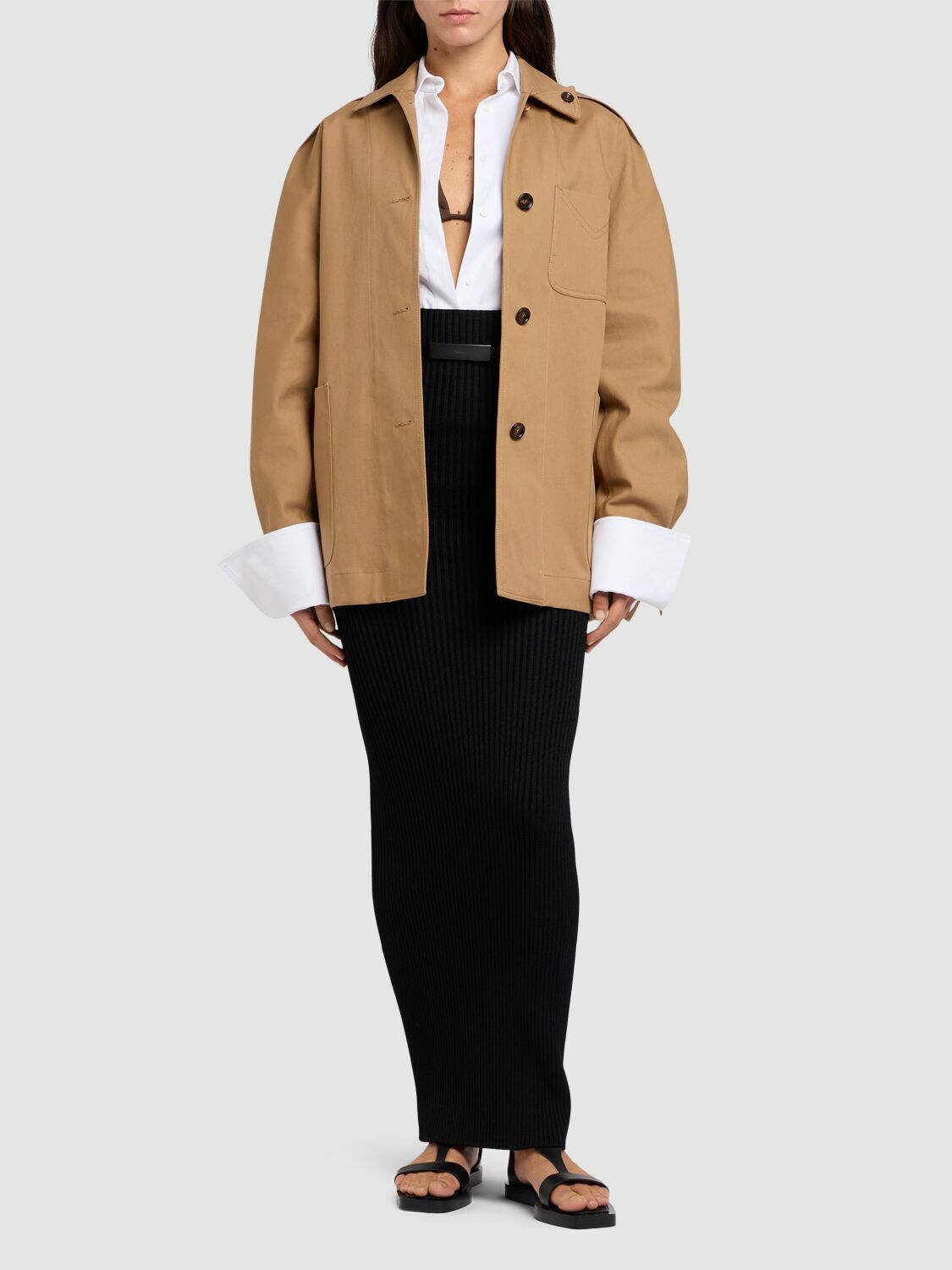 ジャケット MAX MARA MONETA SAHARAN JACKET IN GABARDINE MAX MARA Moneta saharan jacket in gabardine - Brown