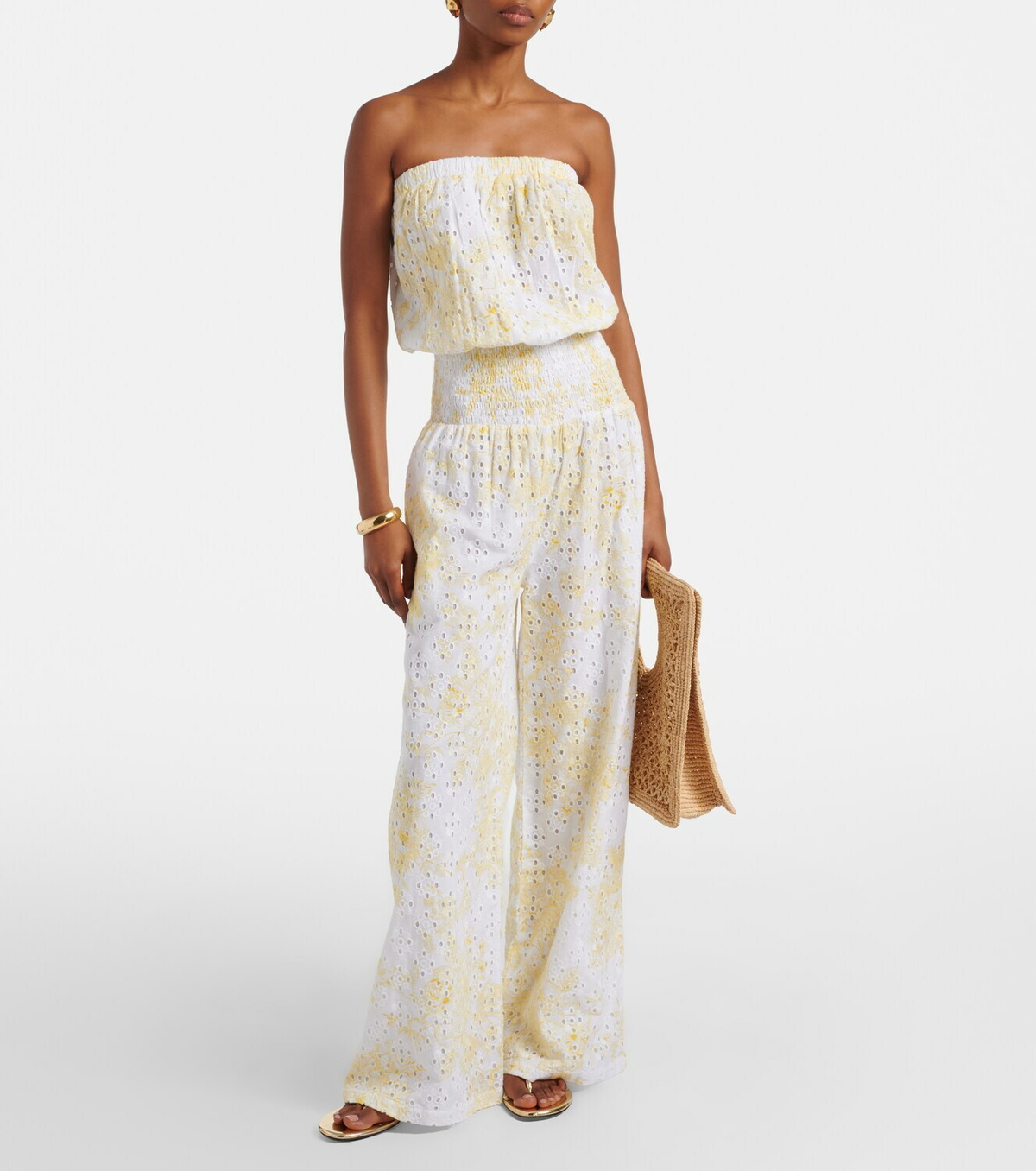 Melissa Odabash Naomi broderie anglaise cotton jumpsuit