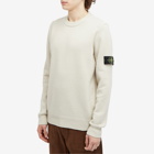 Stone Island Men's Reverse Seam Lambswool Crew Neck Jumper in Plaster