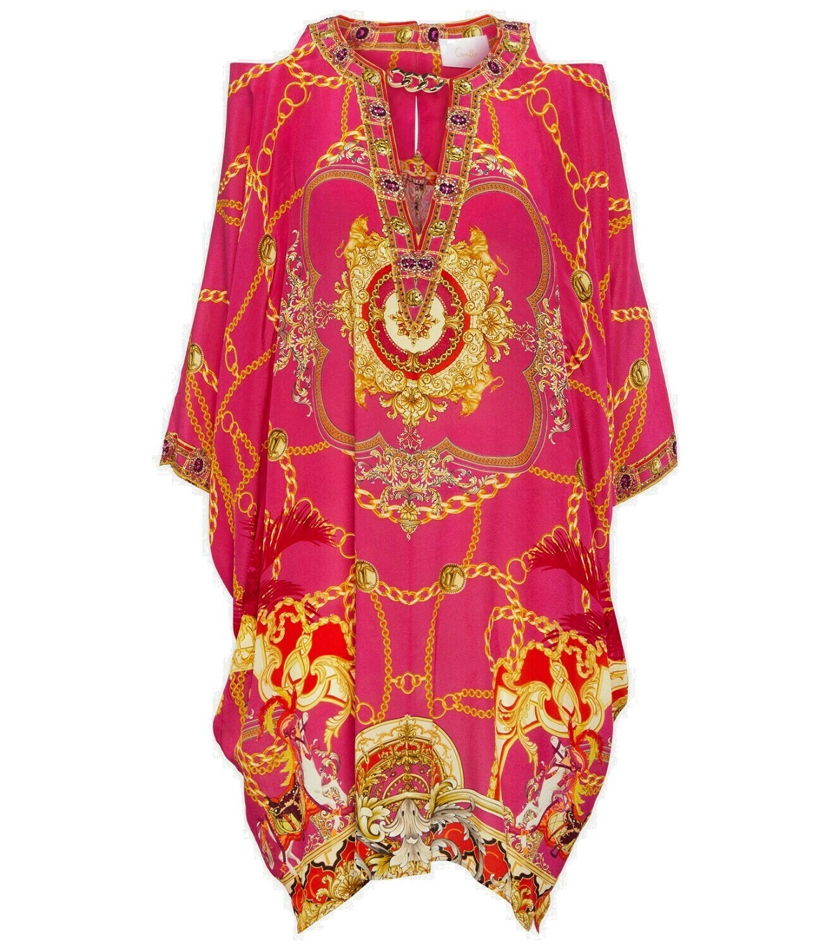 Photo: Camilla Printed embellished silk minidress