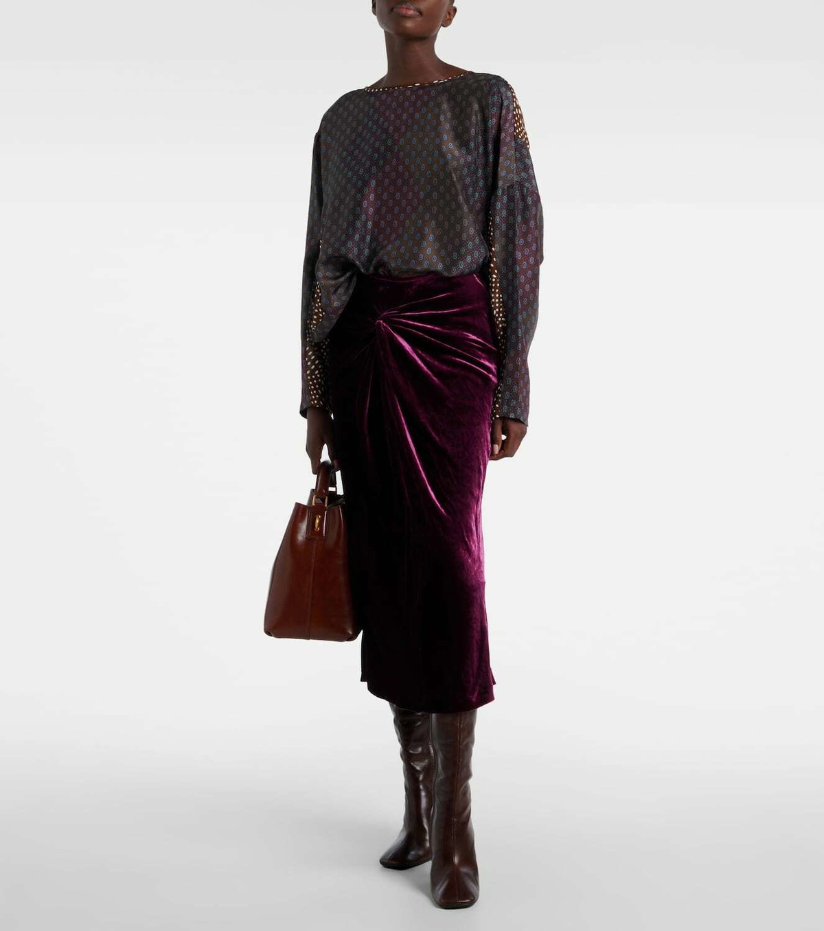 Dries Van Noten Grip Small leather tote bag
