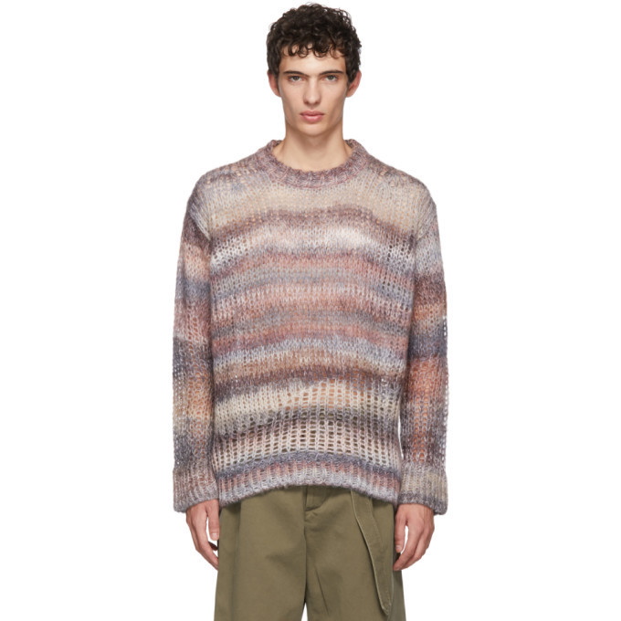 Photo: Acne Studios Multicolor Striped Open Weave Sweater
