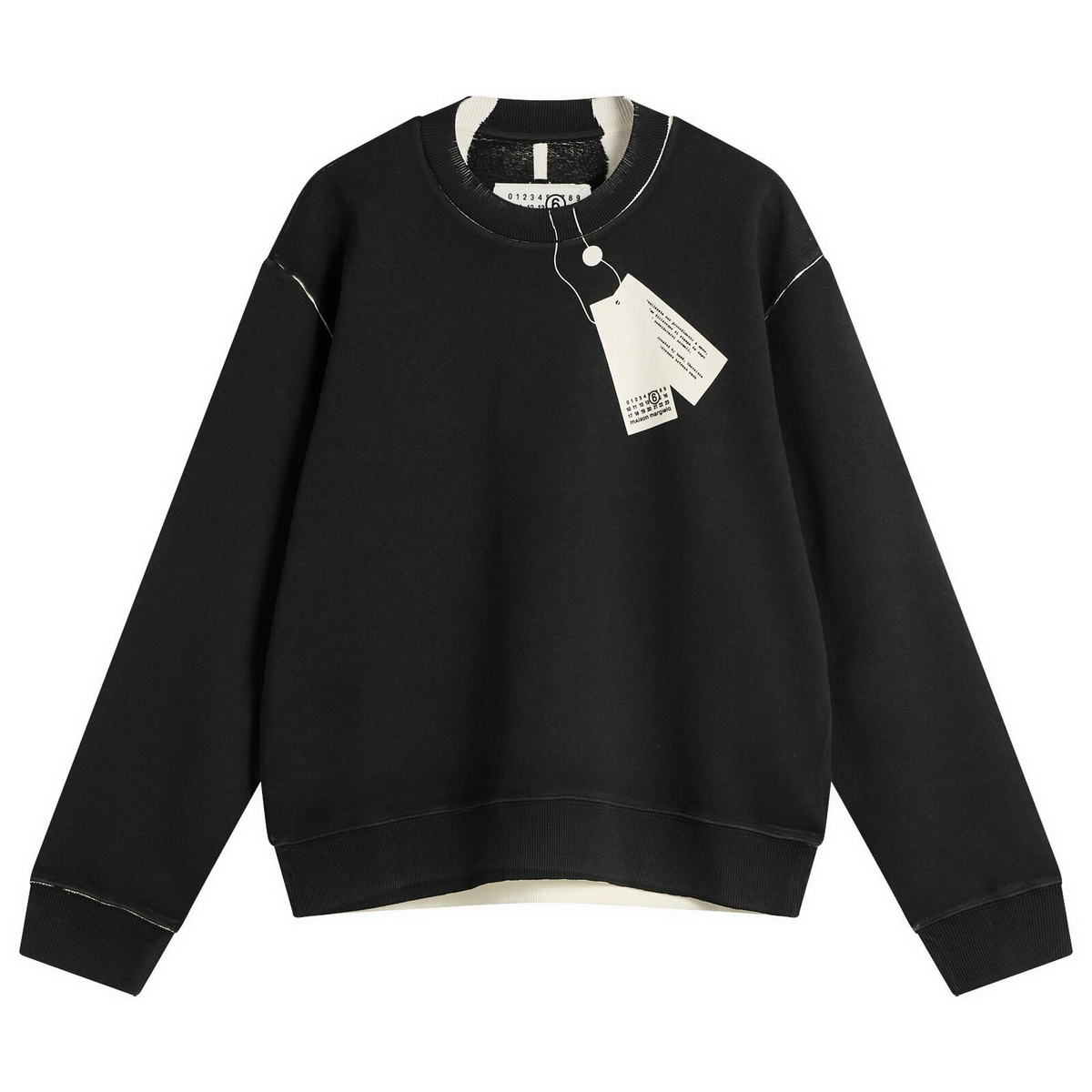 MM6 Maison Margiela Men's Printed Tag Sweatshirt in Off White