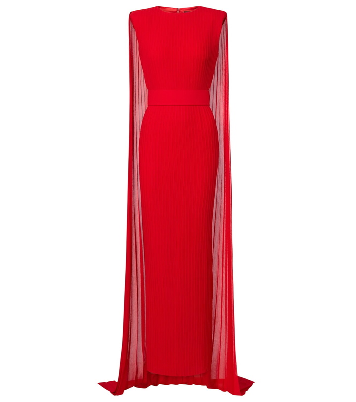 Photo: Solace London Tavia caped pleated gown