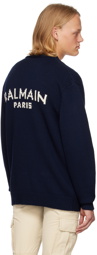 Balmain Navy Pocket Cardigan