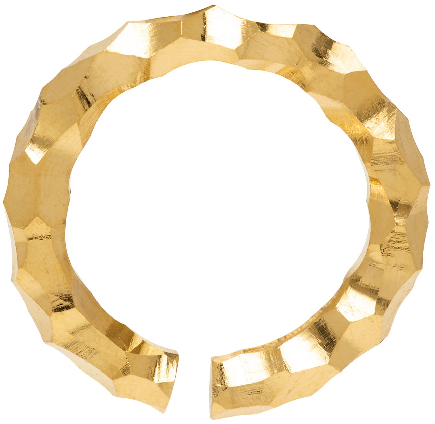 All Blues Gold Carved Almost Ring