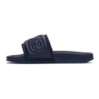 Ambush Navy Leather Quilted Slides