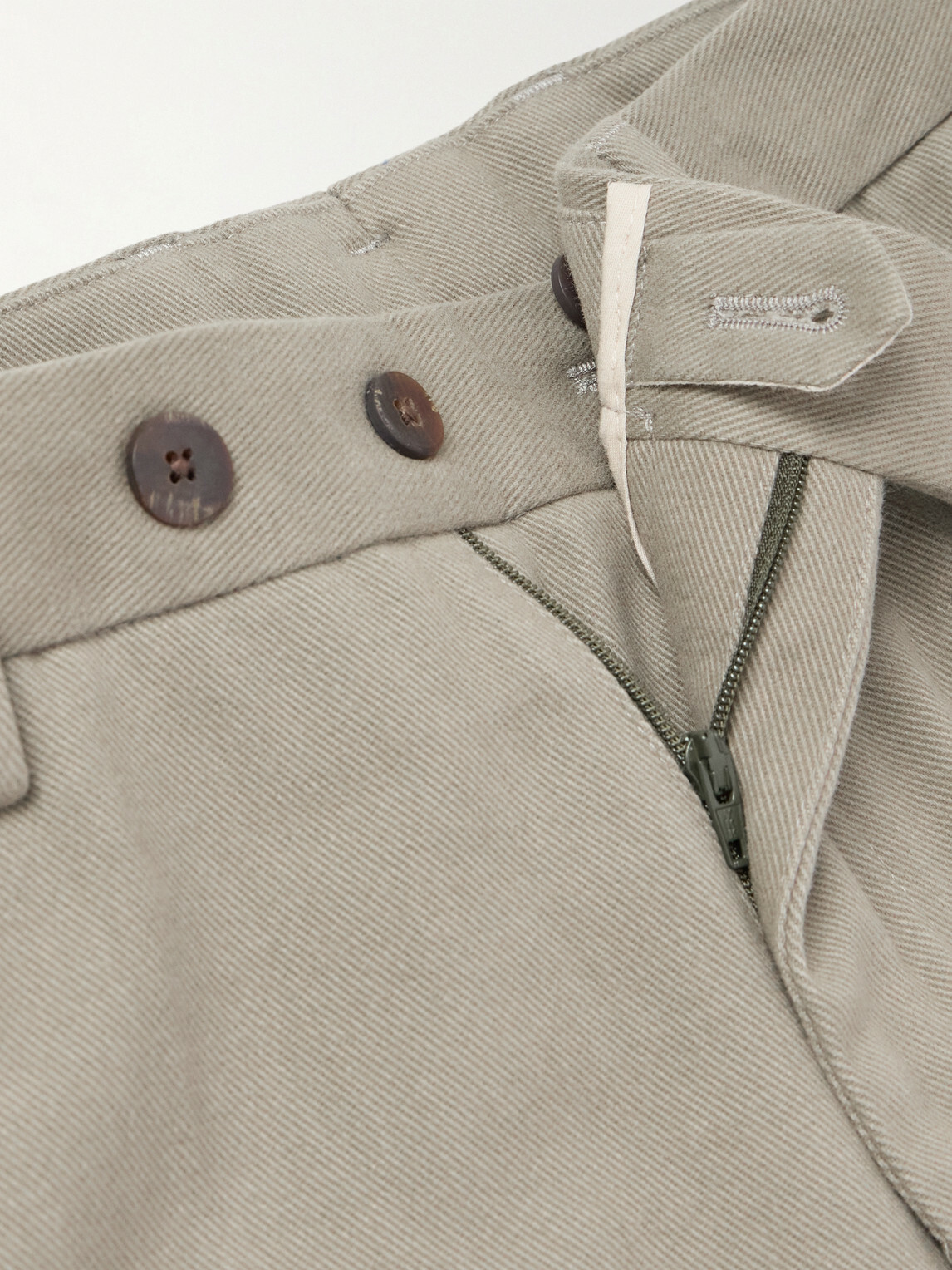 Thom Sweeney - Straight-Leg Cotton-Twill Trousers - Neutrals